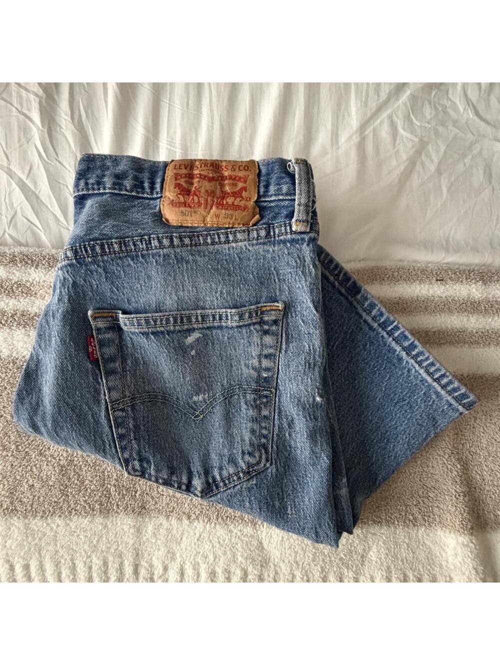 Levi's 501 blue denim shorts